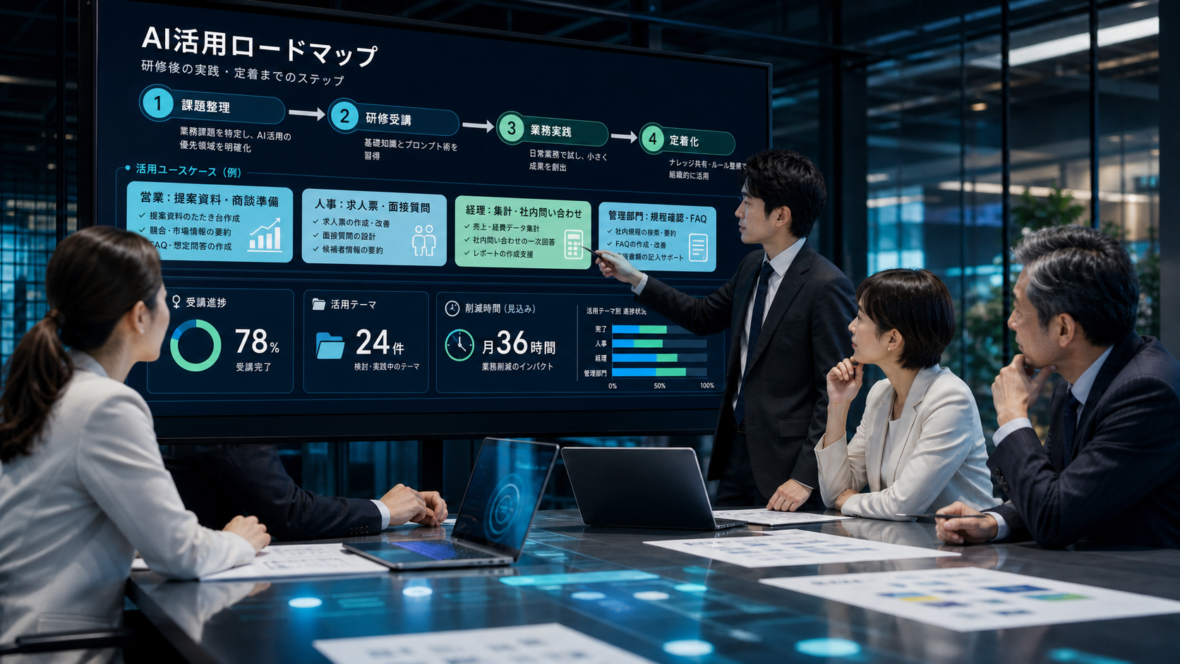 AI活用ロードマップを検討するイメージ